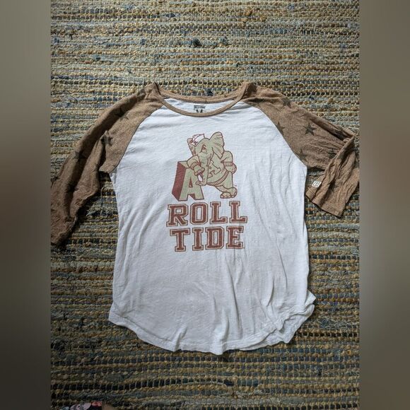 Roll Tide Stars M Off White Tan Deep Red Cotton Modal Normcore Collegiate NCAA - Picture 2 of 6
